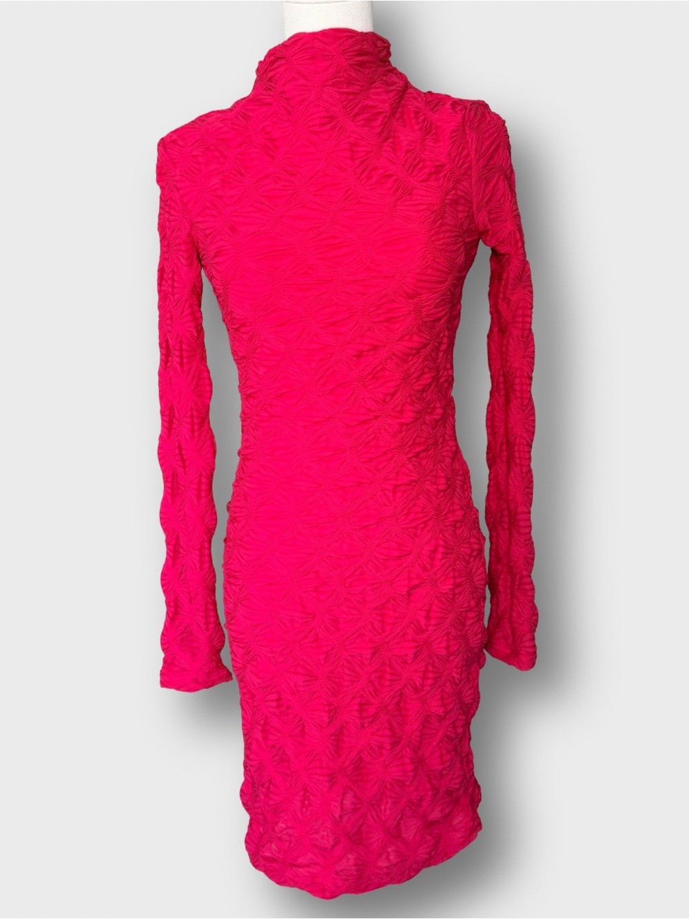 Anthropologie Maeve Long Sleeve Scrunch Textured Mini Dress Pink size XS